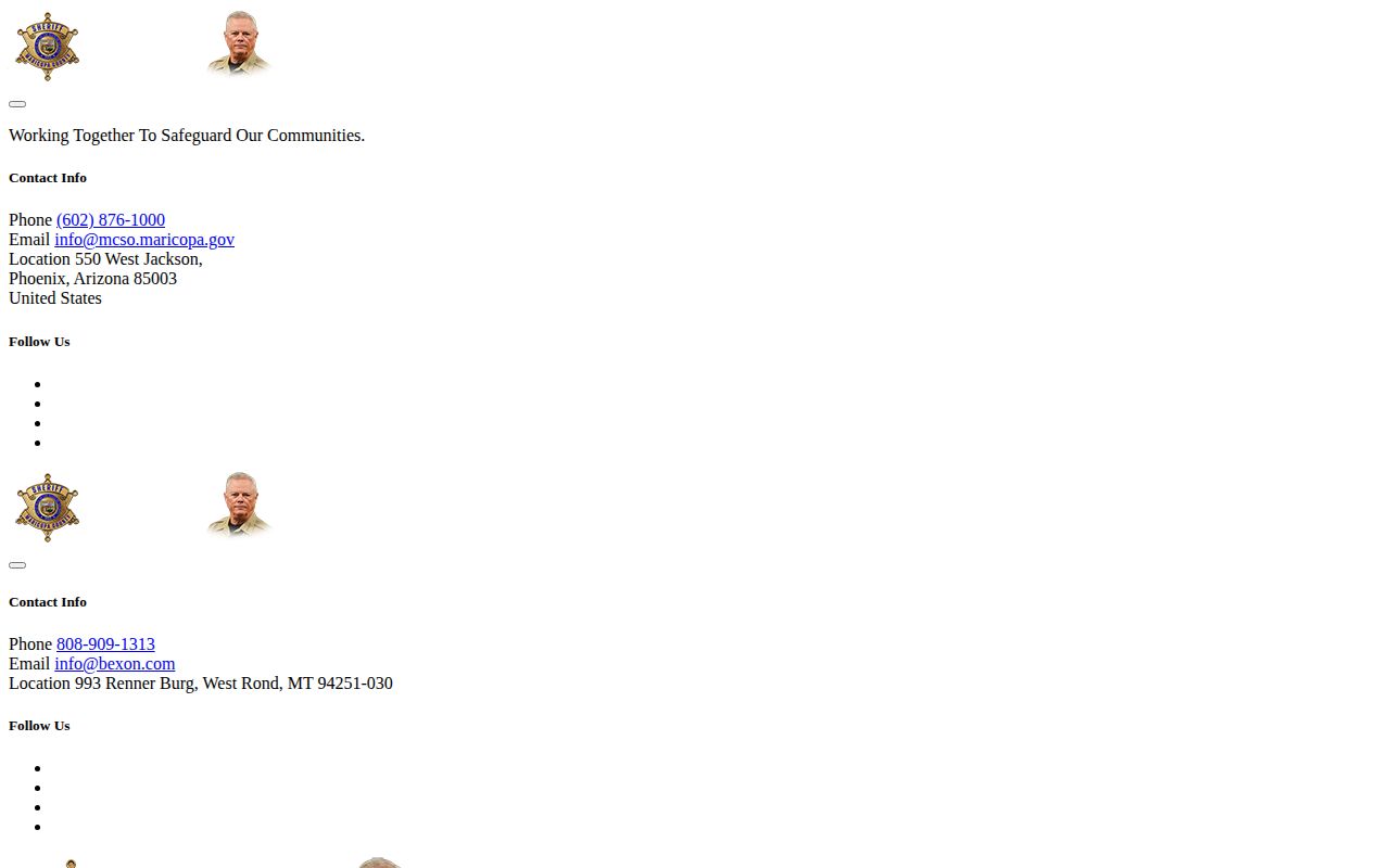 Maricopa County Sheriff Custody Bureau facility navigation
