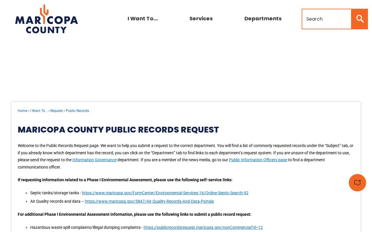 Maricopa County public records portal