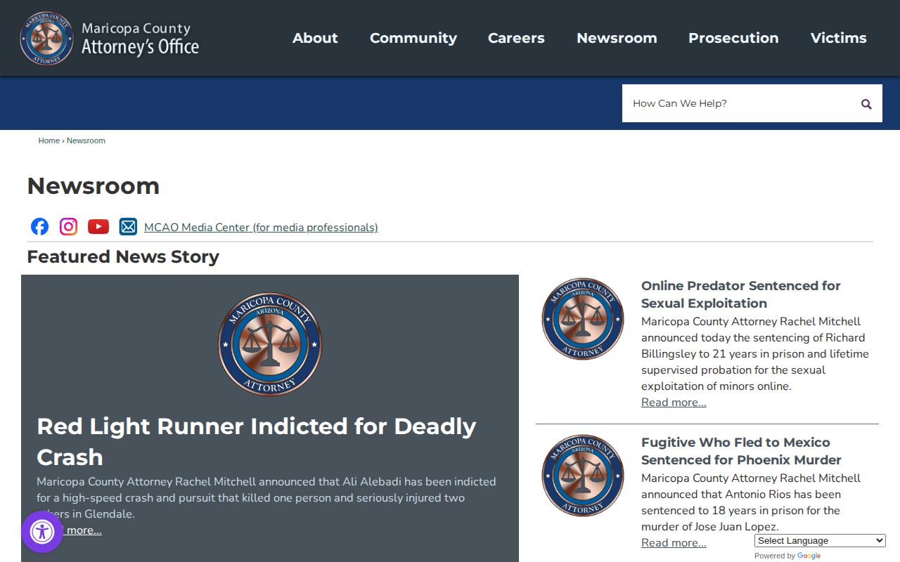 Maricopa County Attorney newsroom page
